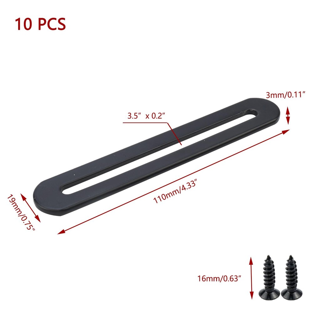 10 PCS Adjustable Flat Bracket with Solt Connector Slideable Slotted Brackets...