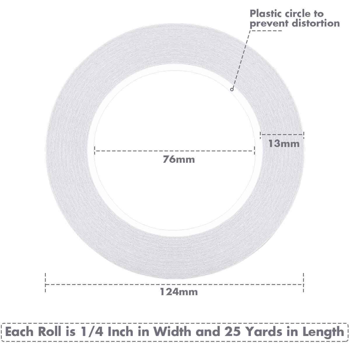 Double Sided Adhesive Tape 9 Rolls 1/4 Inch 25 Yards Card Making Scrapbook DIY