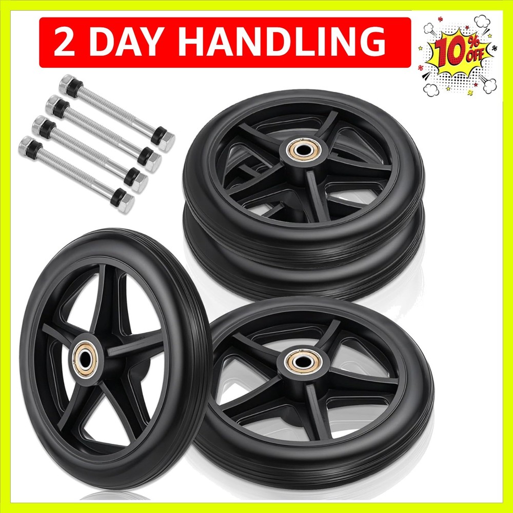 4 Pcs 6 Inch Walker Wheels Replacement, Replacement Wheels for Walkers Solid ...