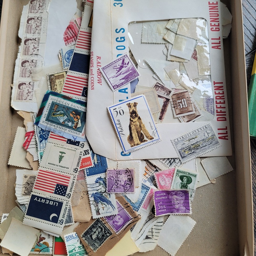 My First Stamp Album Vintage 1960 Includes Many Stamps Stamp Hinges Tweezers