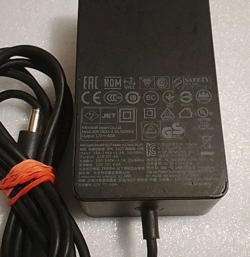 Genuine Microsoft AC Power Adapter for Surface Pro 3, 100-240V / Model 1627
