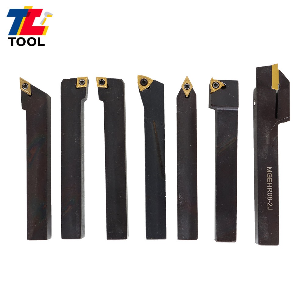 7Pc 1/2" Lathe Tool Bit Thread Insert+Holder Set Carbide Indexable Turning Tool