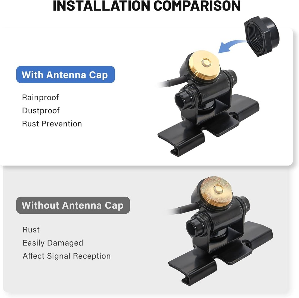 Anina Adjustable NMO Antenna Lip Hatchback Mount Bracket Through Hole Fixed...