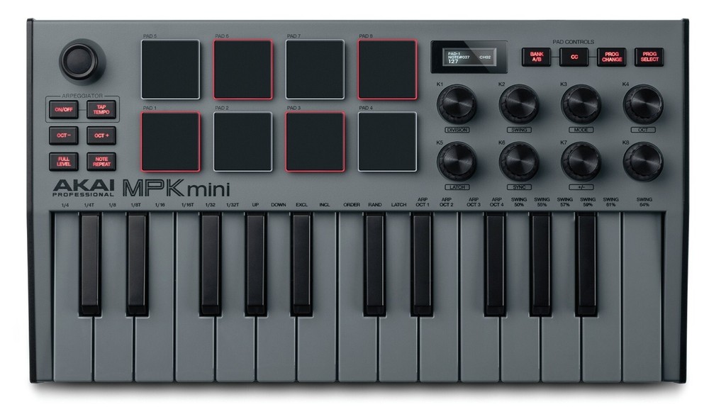 Akai Professional MPK Mini MK3 25-Key MIDI Controller Special Edition Gray
