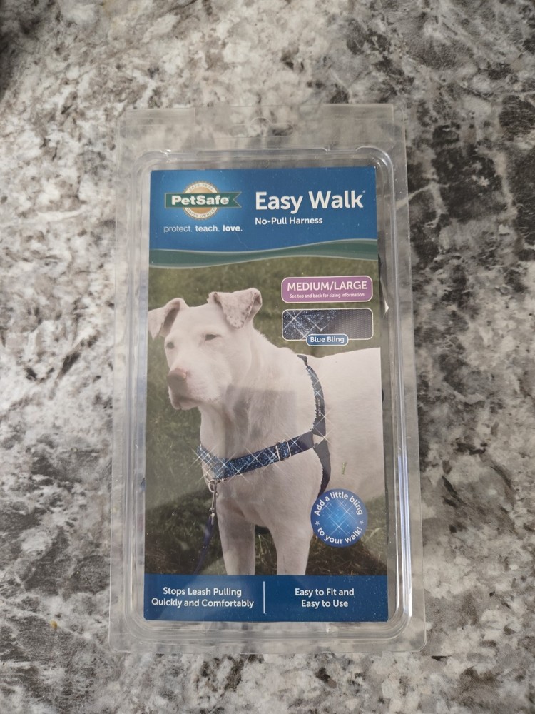 PetSafe Bling EasyWalk Harness Medium/Large Blue Bling