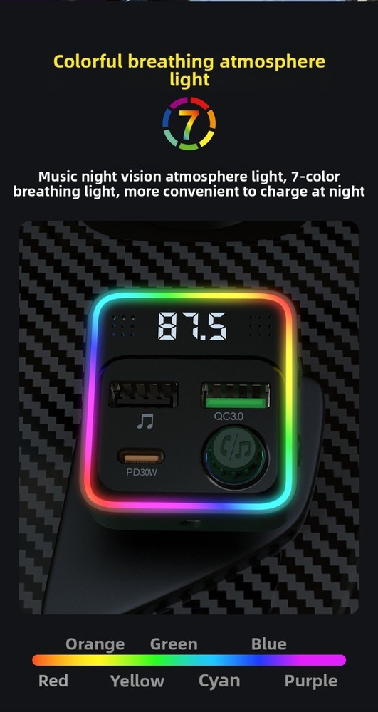 Dual USB Car Charger Fast Charging Bluetooth for iPhone Android Quick Charging