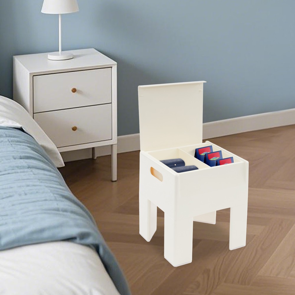 Multifunctional End Table Small Side Table for Bedroom Dorm and Small Spaces