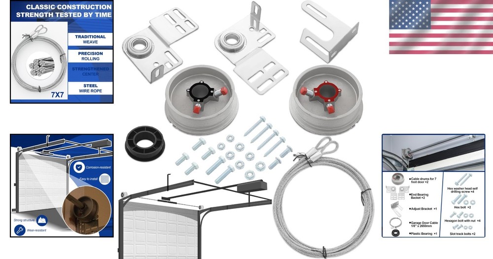 Durable Garage Door Torsion Spring Kit with Rust-Proof Components for Longevity