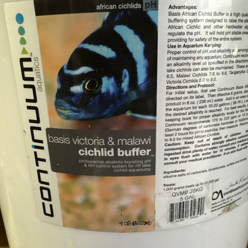 Continuum Aquatics Basis Victoria/Malawi Cichlid Buffer, Five Gallons