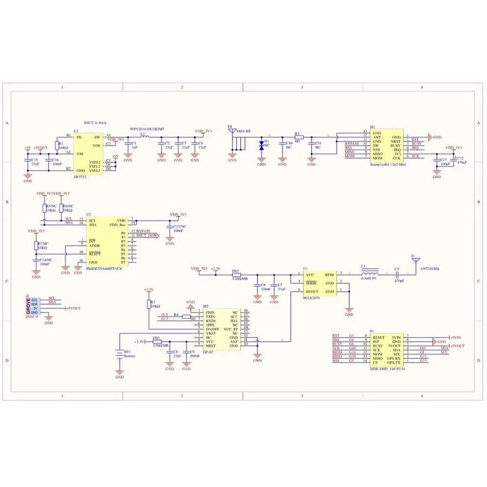 For LORA1262 GPS Module for For M5STACK Development with ATGM336H Chip