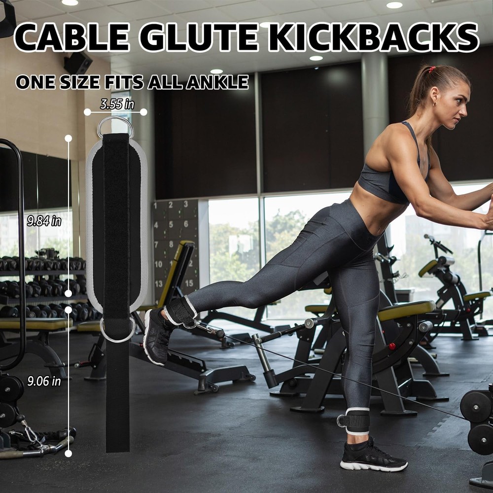 Adjustable Ankle Straps for Cable Machine Glute Kickbacks & Leg Workouts