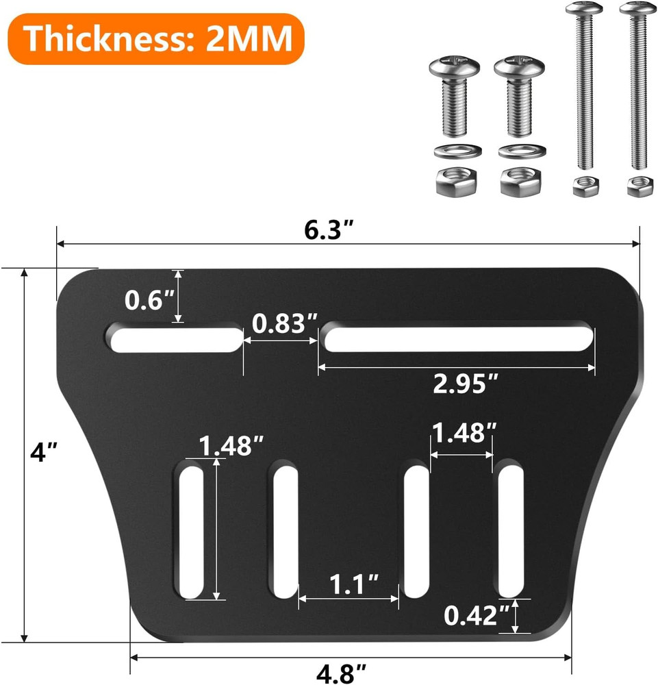 2Pcs Bed Frame Brackets Adapter for Headboard Extra, Queen Bed Modification Plat
