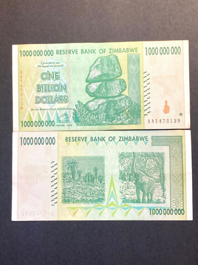 One Billion Zimbabwe Banknote - 2008, AA/AB