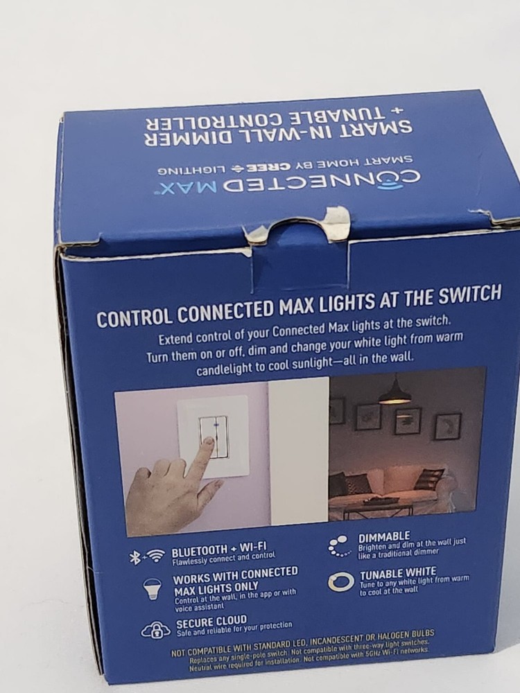 1 Cree Connected Max Smart In-Wall Dimmer & Tunable Controller Bluetooth WiFi