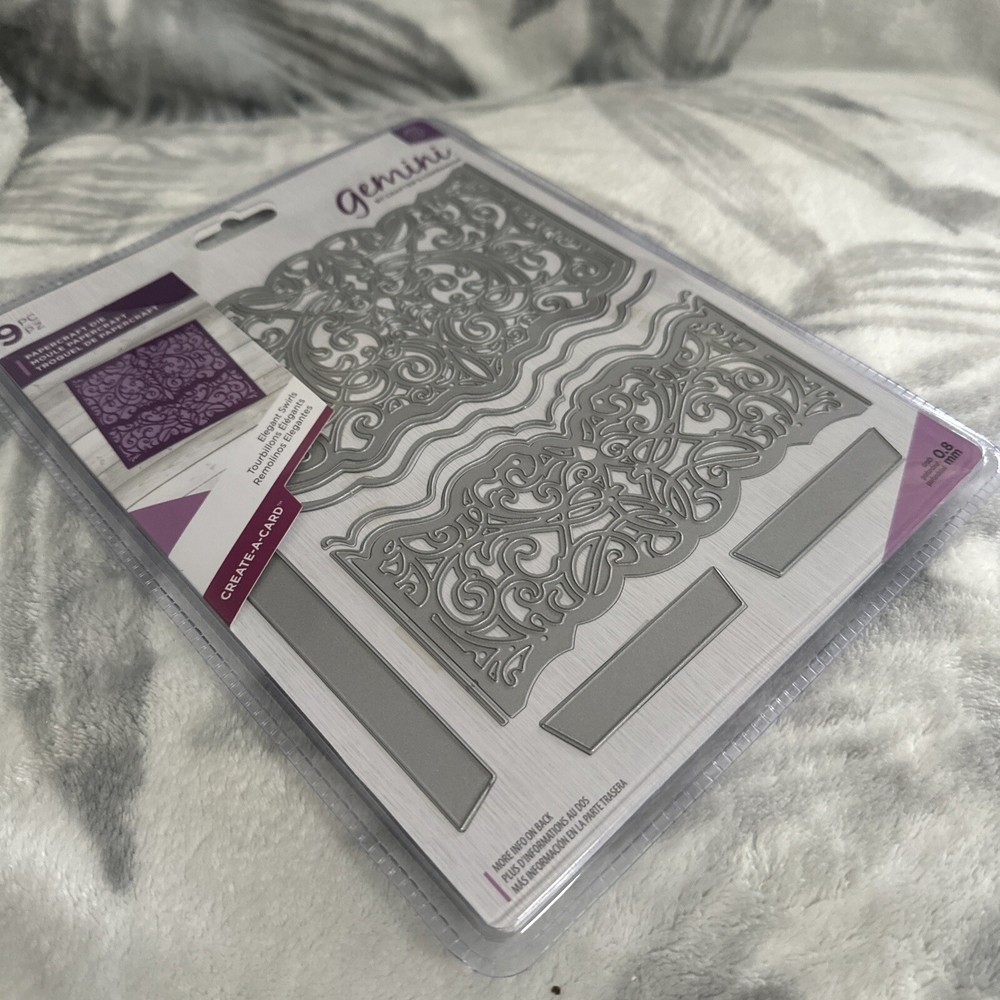 Gemini Create-A-Card Die Invitation Split Dies Elegent Swirls New