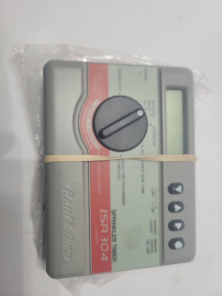 #M) Rain Bird Automatic Sprinkler Timer ISA-304 4 Station Controller Unit Only