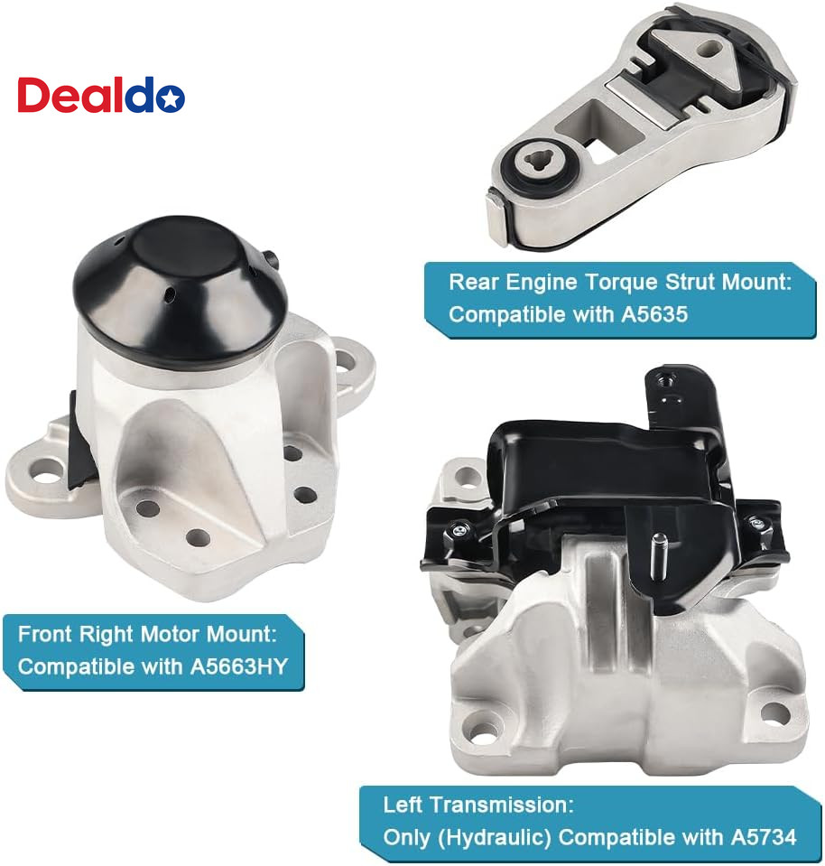 3Pcs Engine Motor Mount Transmission Replacement for 2011-2015 Ford Explorer V6