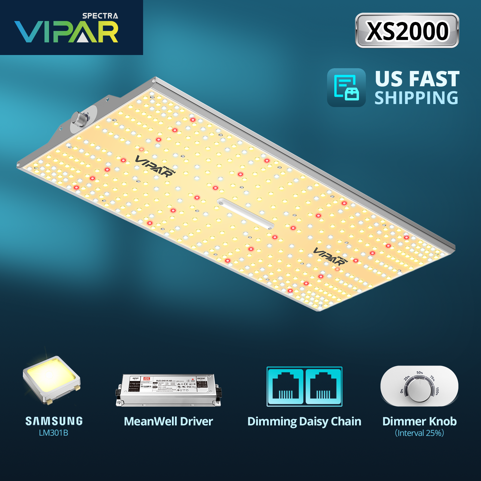 VIPARSPECTRA V1000 P2000 P2500 XS2000 LED Grow Light Full Spectrum Veg Bloom IR