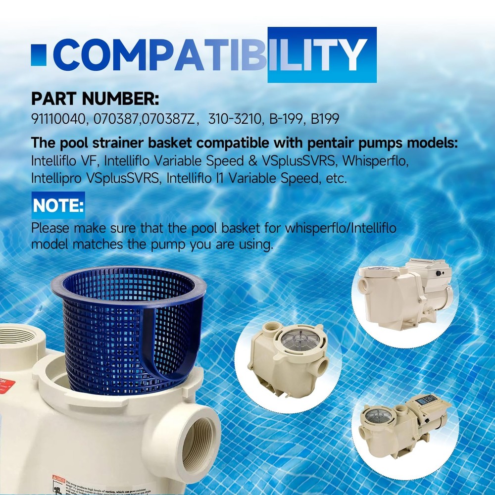 070387 Pool Pump Strainer Basket, 91110040 Pool Filter Skimmer Basket Replace...