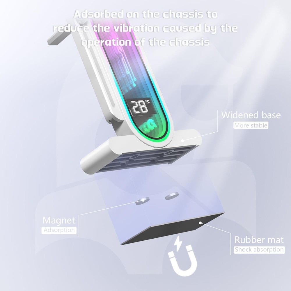 ARGB GPU Support Bracket with Temperature Display（Ambient Case Temp），5V 3pin ...