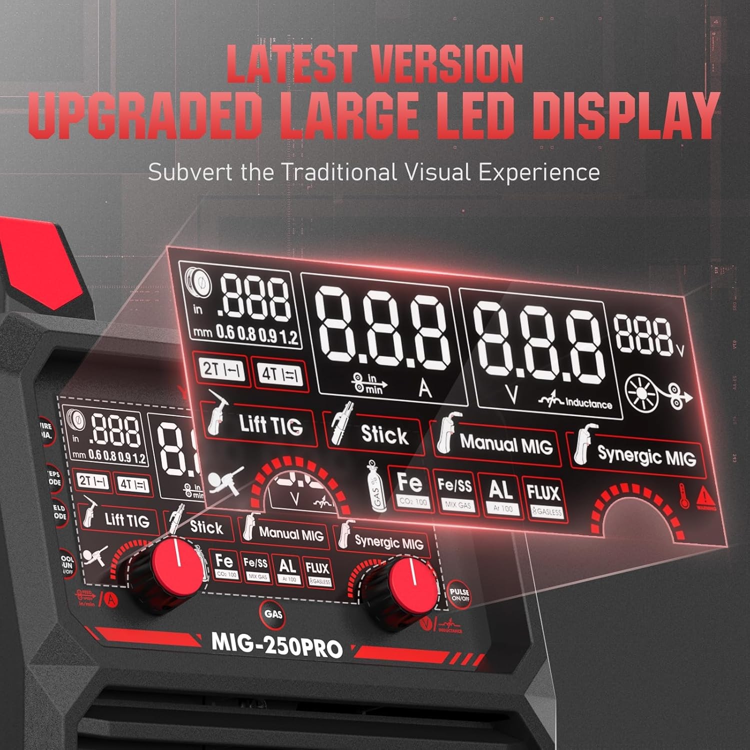 YESWELDER MIG Welder 250PRO 250A Multi-Process 110V/220V Dual Voltage
