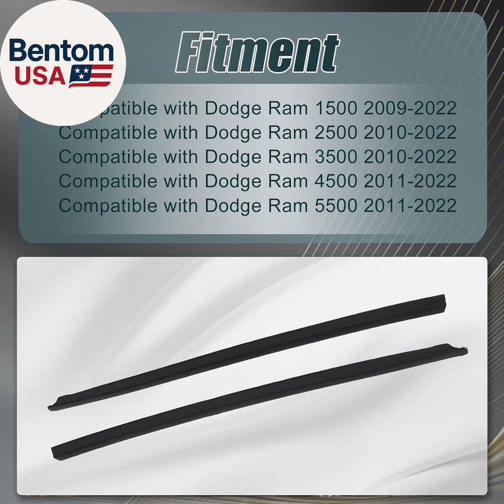 1Pair Front Right&Left Side Windshield Molding Strip Compatible with Dodge Ram 1