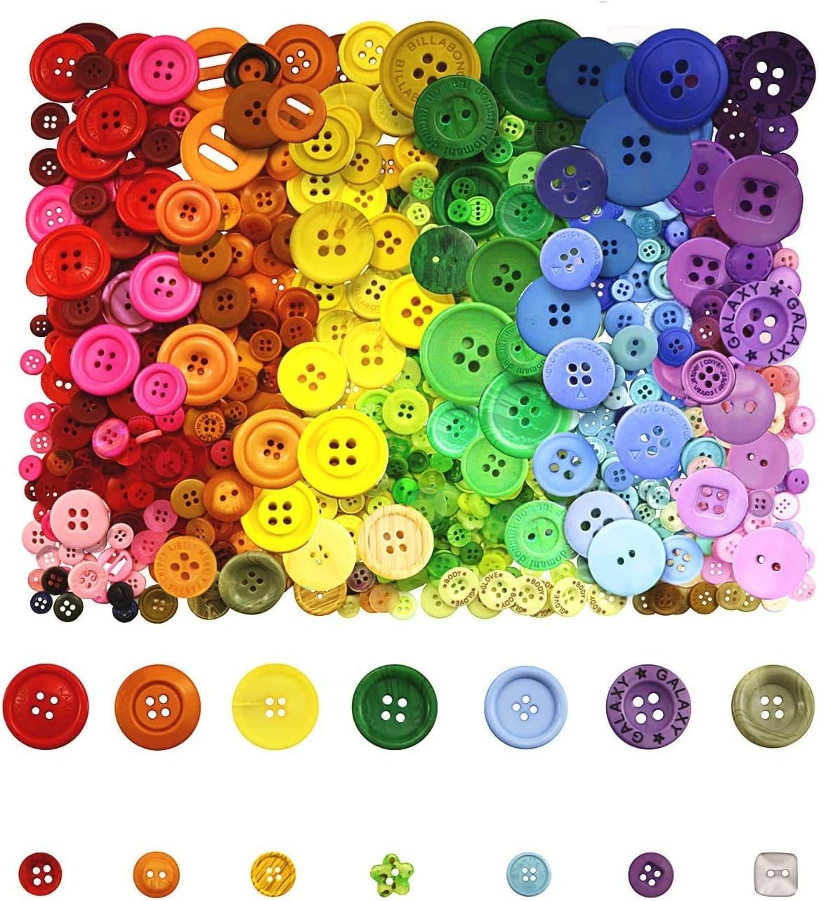 800 Pcs Resin Buttons, Assorted Sizes Round Craft Buttons for Sewing DIY Crafts
