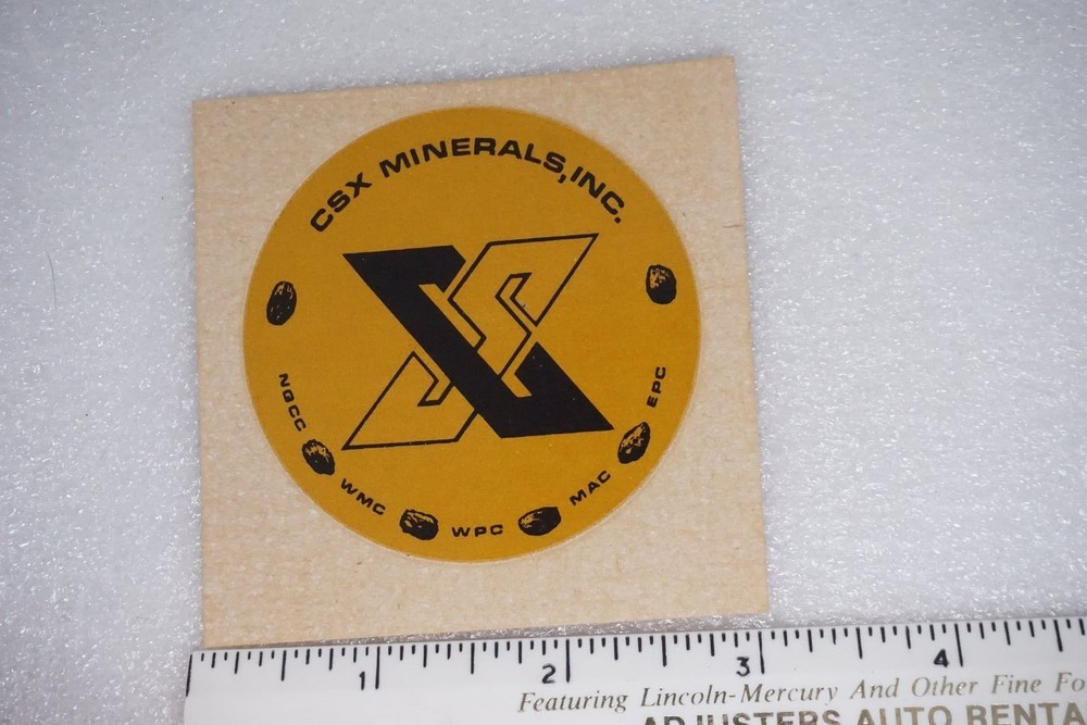 CSX Minerals Decal Sticker Mining Coal Operations Hard Hat NOS