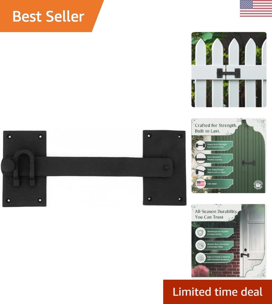 Antique Style 12" Iron Flip Latch - Versatile Security Solution for Gates