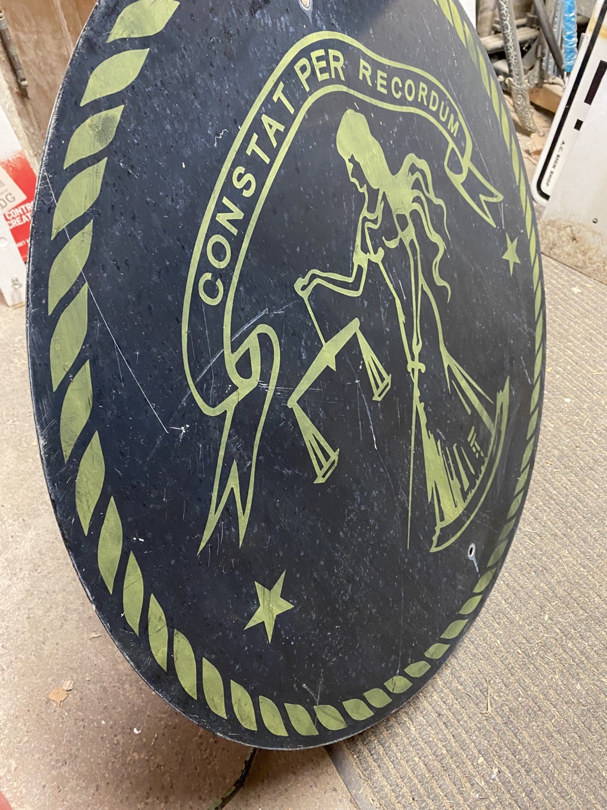 Authentic Retired Vintage 30x30 Constat Per Recordum Woman Road Sign Highway