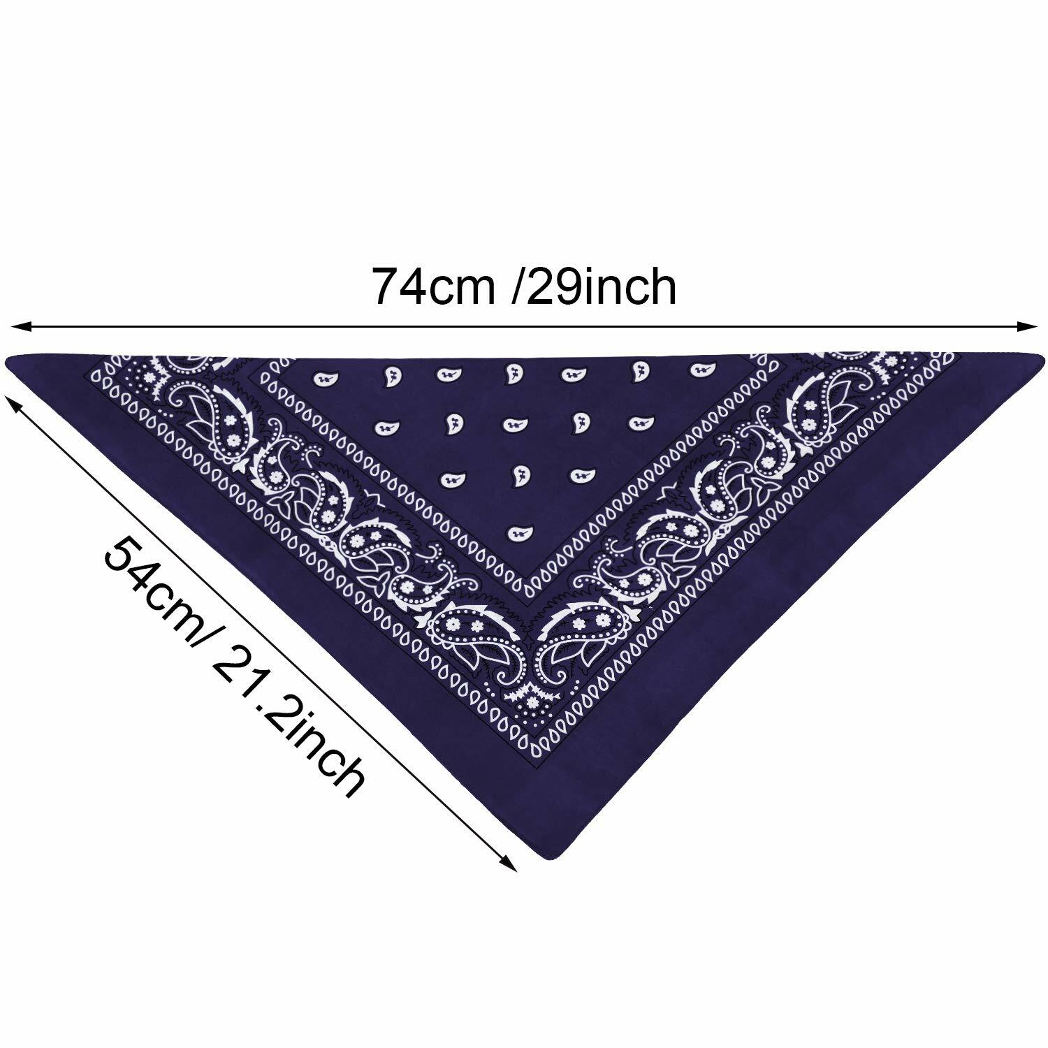 Bandana 100% Cotton Double Sided Print Paisley Cowboy Scarf Party Favor Headband
