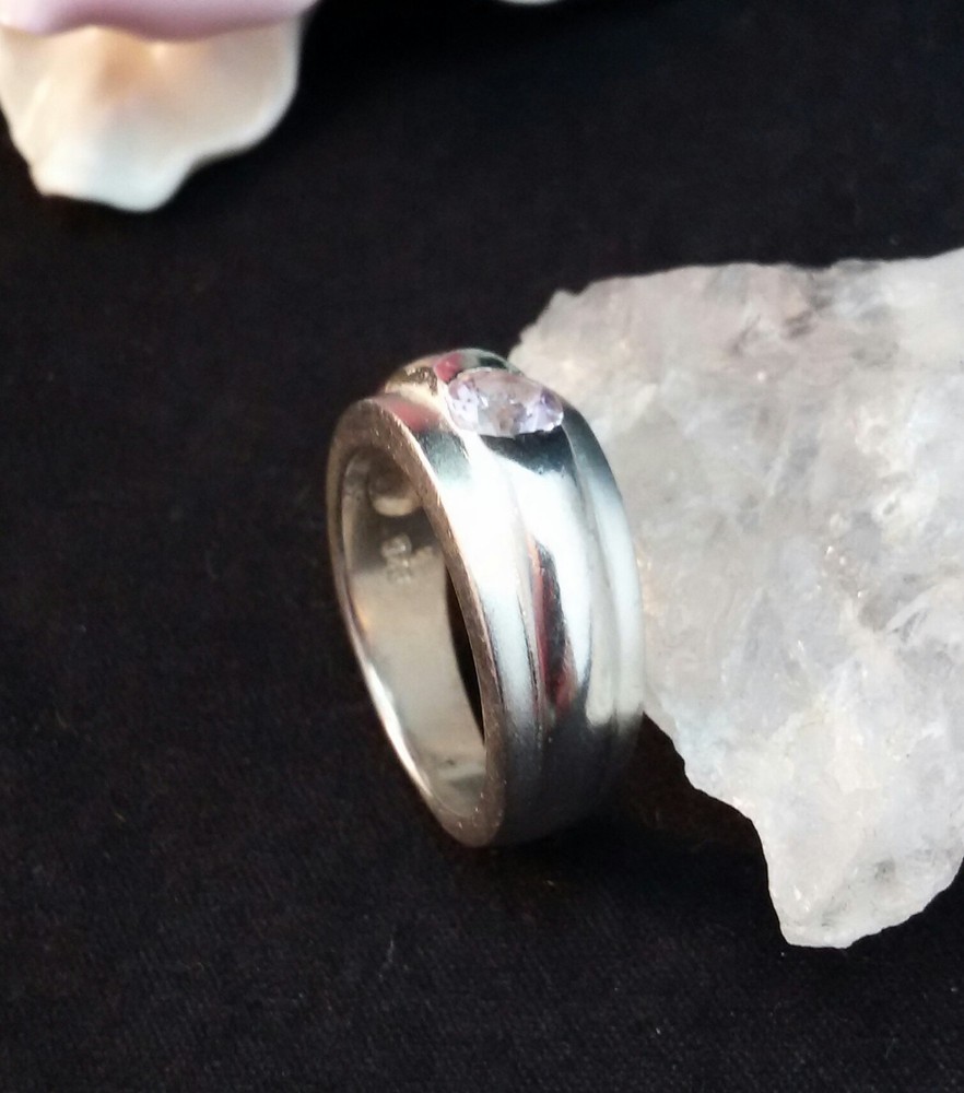 Ring Silver 925 with Amethyst Size 54 (17.2 mm Ø)