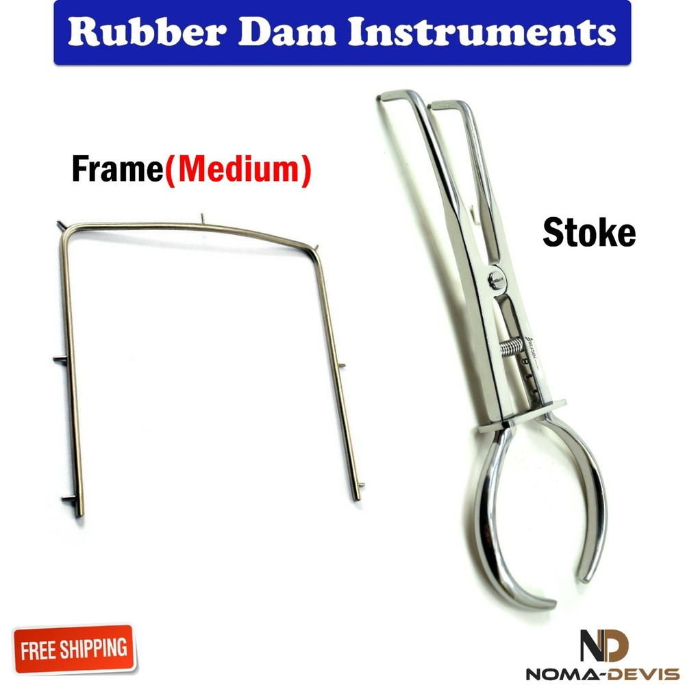 Dental Rubber Dam Stoke Forceps New Endodontic Frame Restorative Instruments Lab