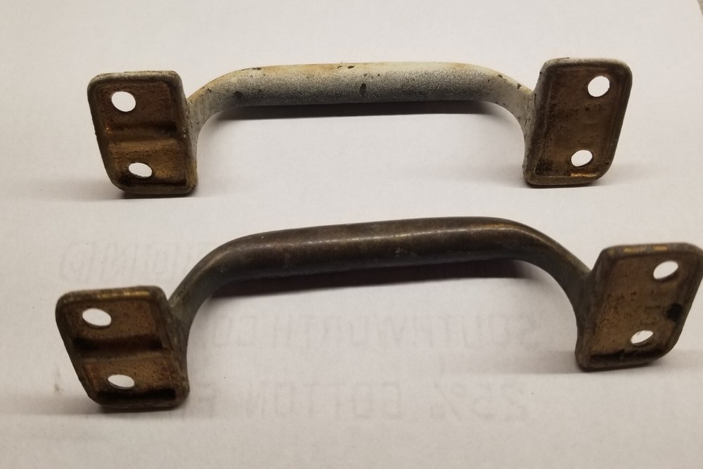 2 Vintage Antique Solid Brass Window Sash Bar Lifts w/Screws - Drawer Pulls