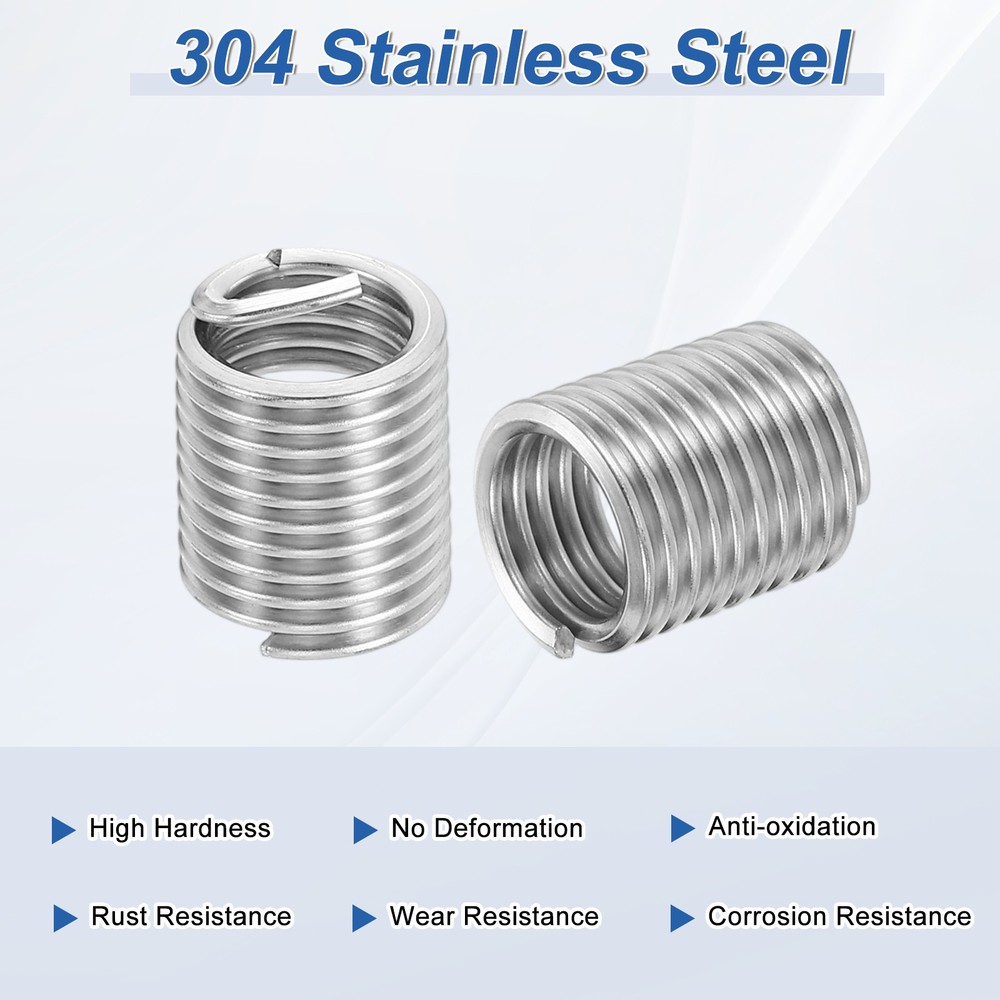 10pcs Wire Thread Inserts 7/16-14 UNC 2D 22.2mm Helical Threaded Sleeve