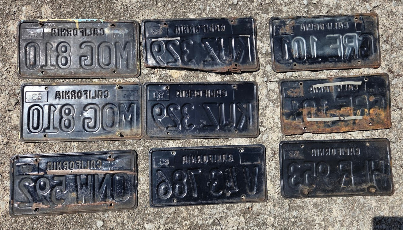 California License Plate 3 Matched Pairs 1963 Lot 9 Plates 63 Vintage Pair Set