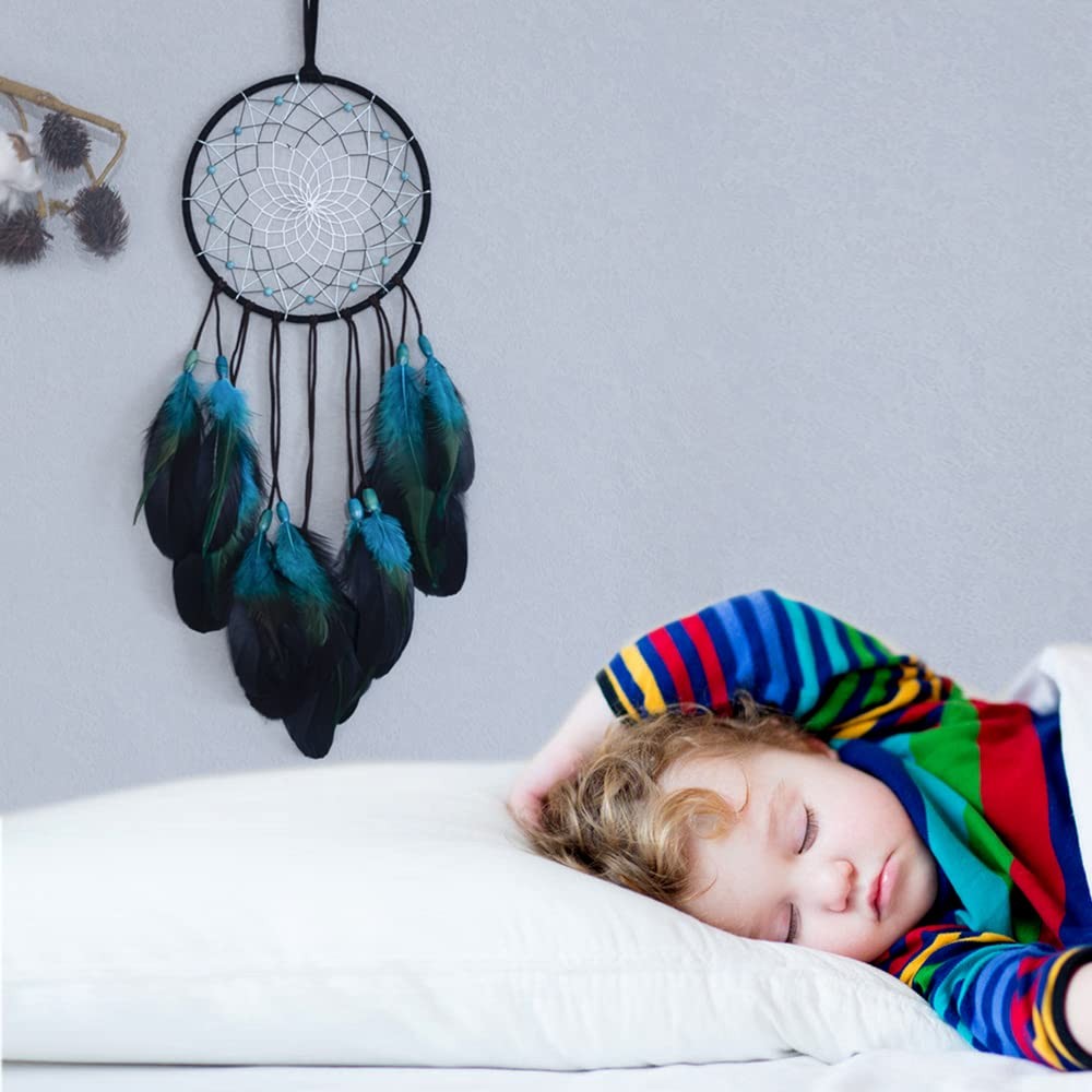 Blue Dream Catcher Boho Wall Hanging Decor Bedroom Ornament