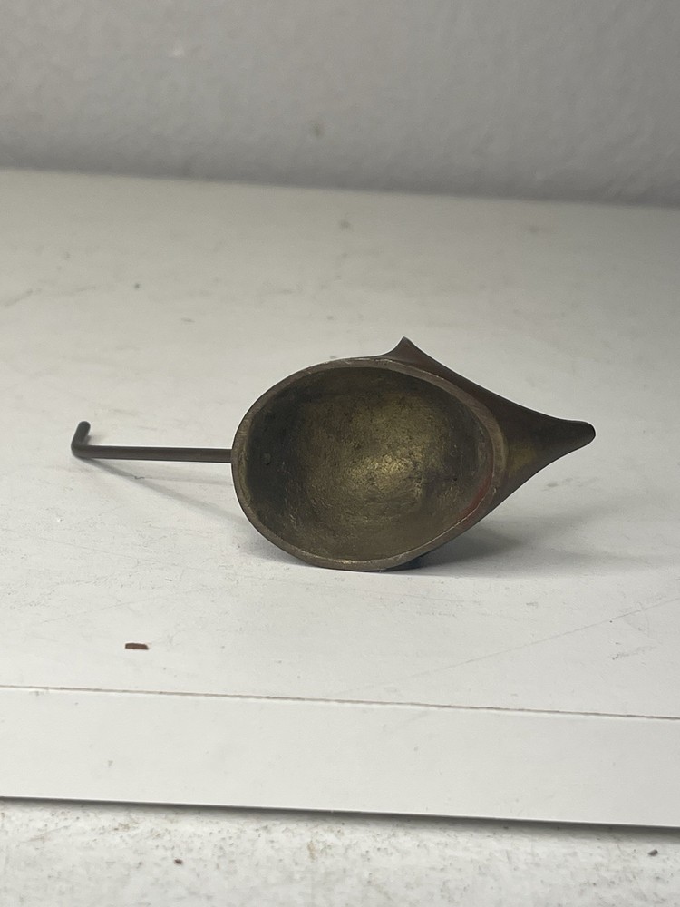 Vintage Solid Brass Small Long Tailed Mouse Paperwieght Ring Holder
