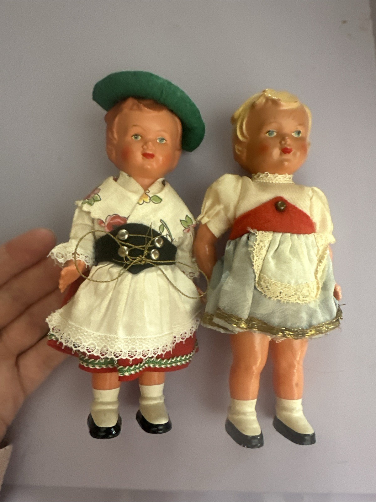 VINTAGE Germany Wind Up Dancing Dolls Celluloid One Without key Lot Of 2