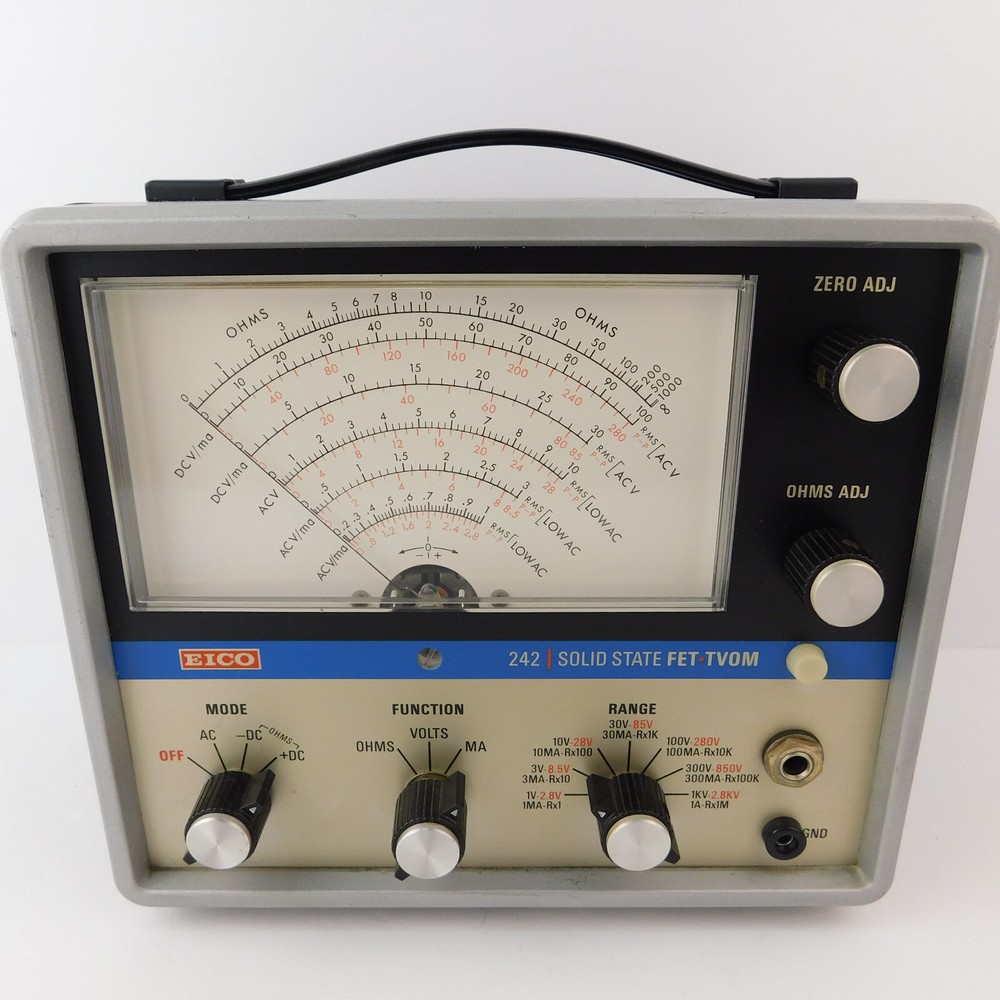 VTG EICO 242 SOLID STATE FET TVOM Analog Shop Meter & Operating/Assembly Manuals