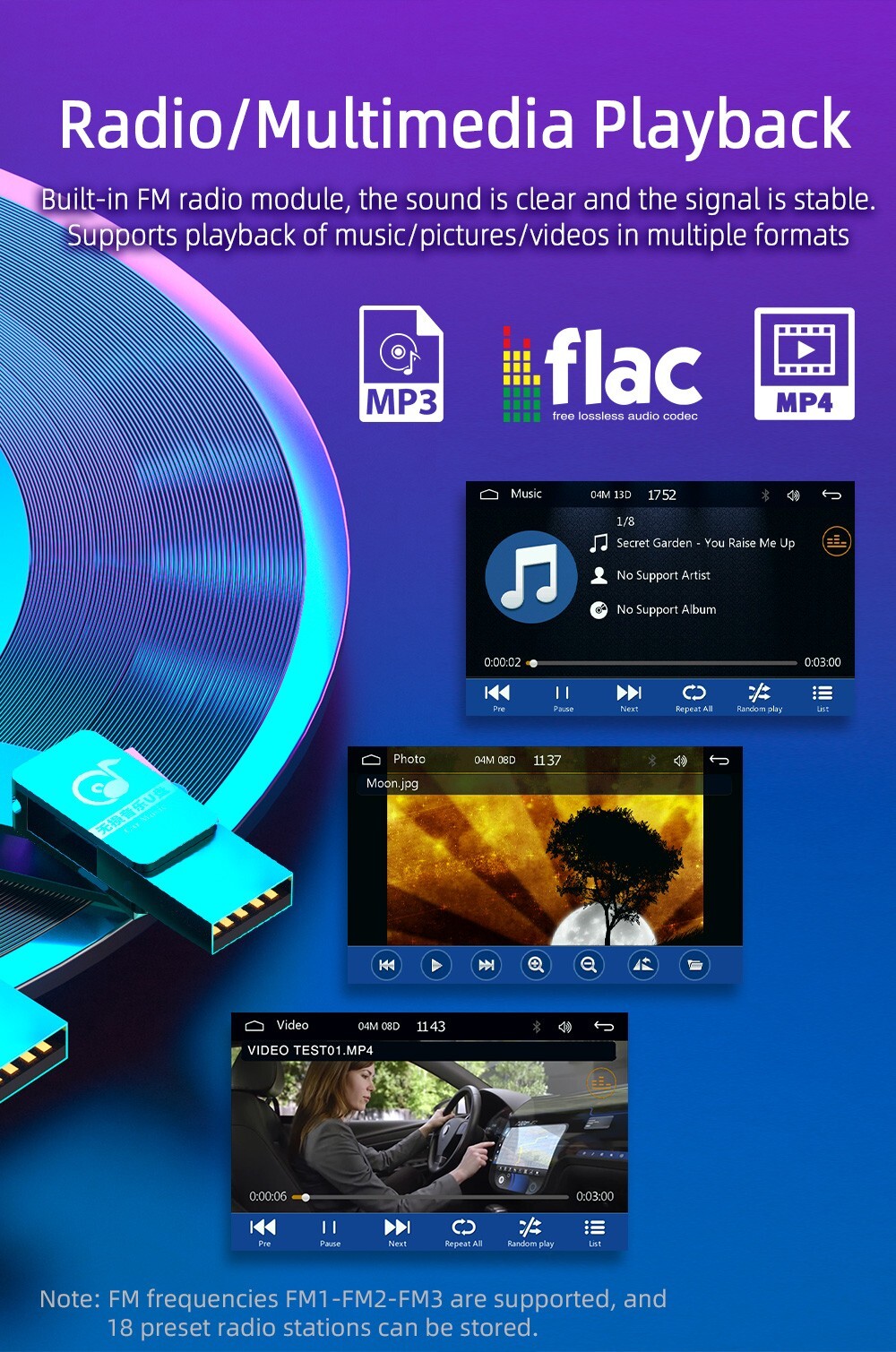 Single Din Car Stereo Radio Bluetooth MP5 Player For Apple Carplay Android Auto