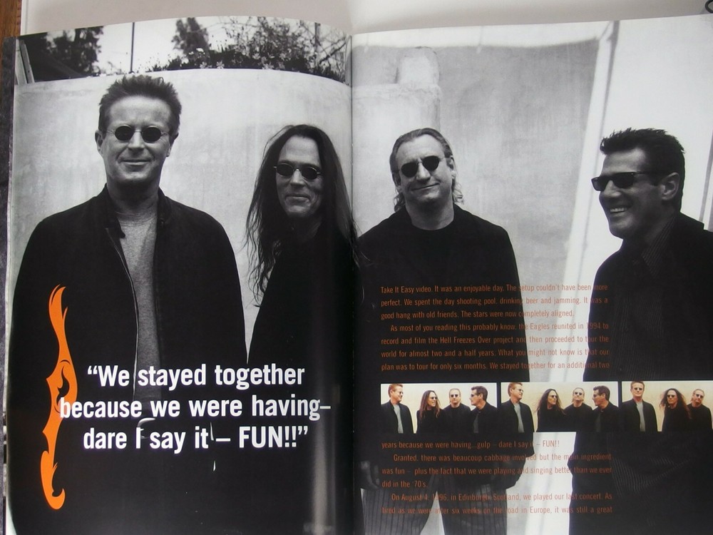 The Eagles 2001 Tour Tourbook Program EX Condition RARE