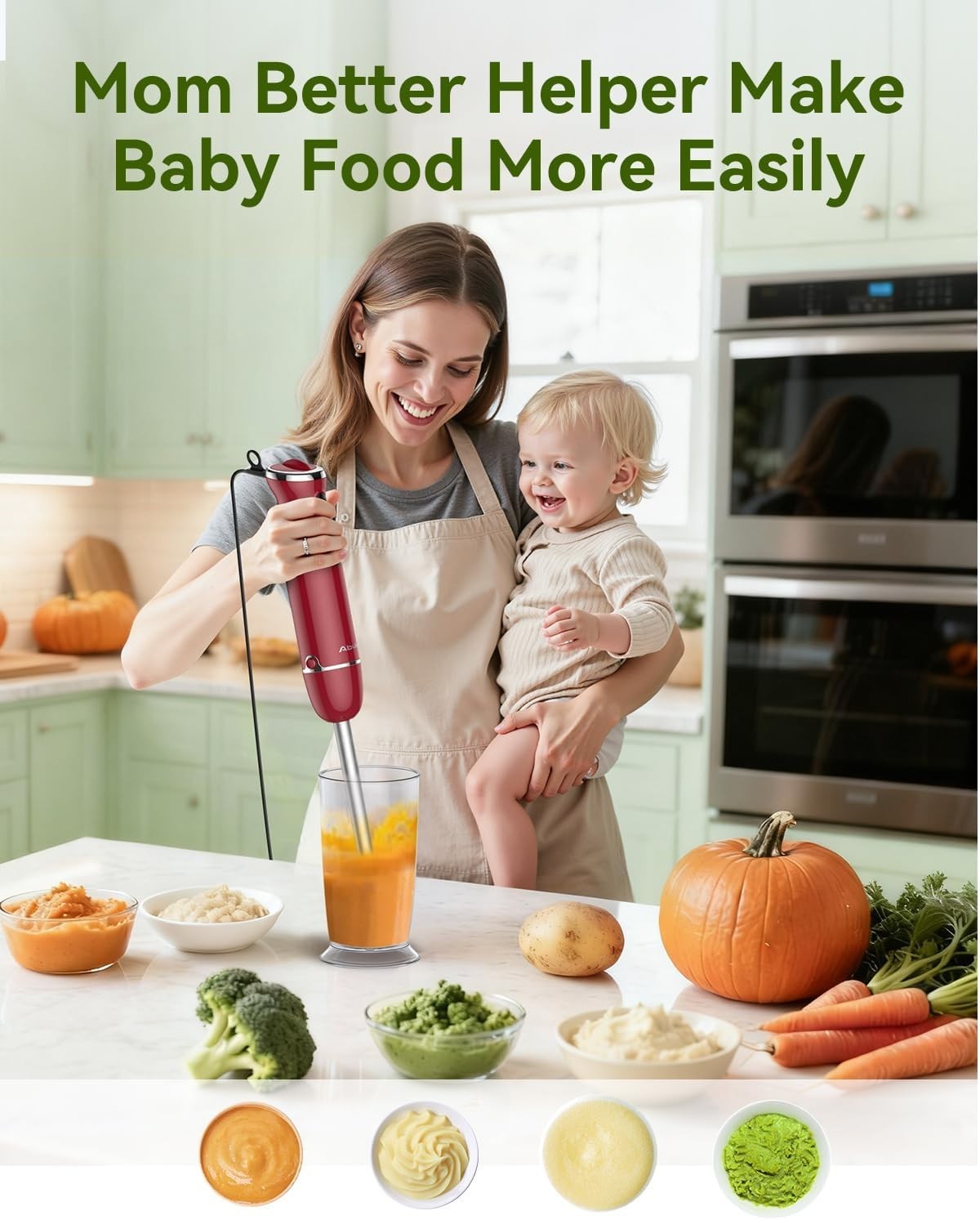 1000W Hand Blender - 12-Speed Kitchen Tool with Versatile Attachments