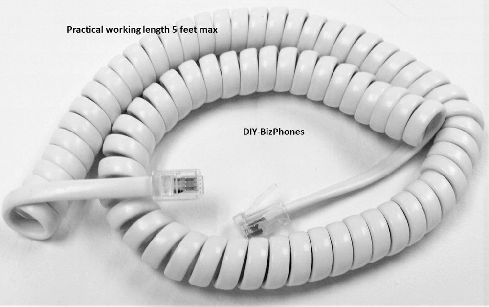 5-Pack Bright White 9Ft Poly Edge Phone Handset Cord E220 E300 E320 E350 E550