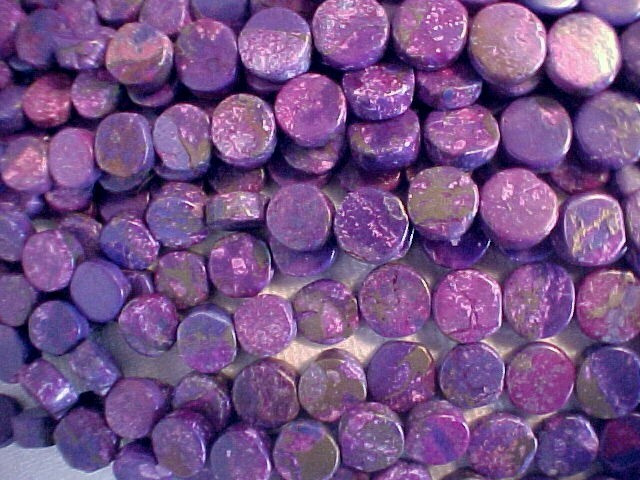 Turquoise Purple Hand Cut Beads 8 to 13 mm grad on each strand BOGO FREE !!!!!