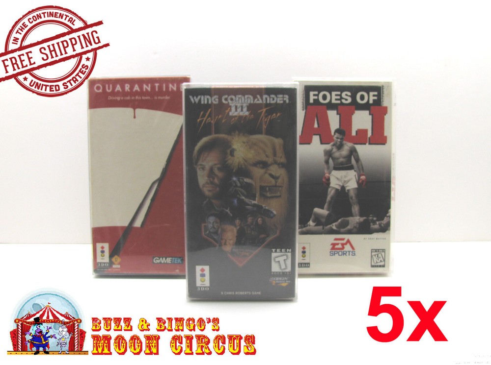 5x PANASONIC 3DO CIB CARDBOARD GAME BOX (SIZE B) -CLEAR PROTECTIVE BOX PROTECTOR