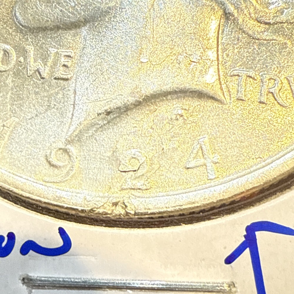1924 Lamination Error $1 Peace Silver Dollar