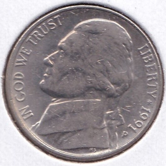 1991 Jefferson Nickel Unc