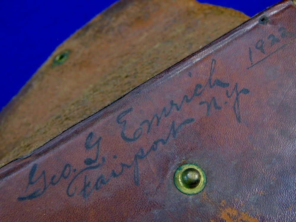 Antique US 1922 Dated Leather Ammo Pouch Holder Case
