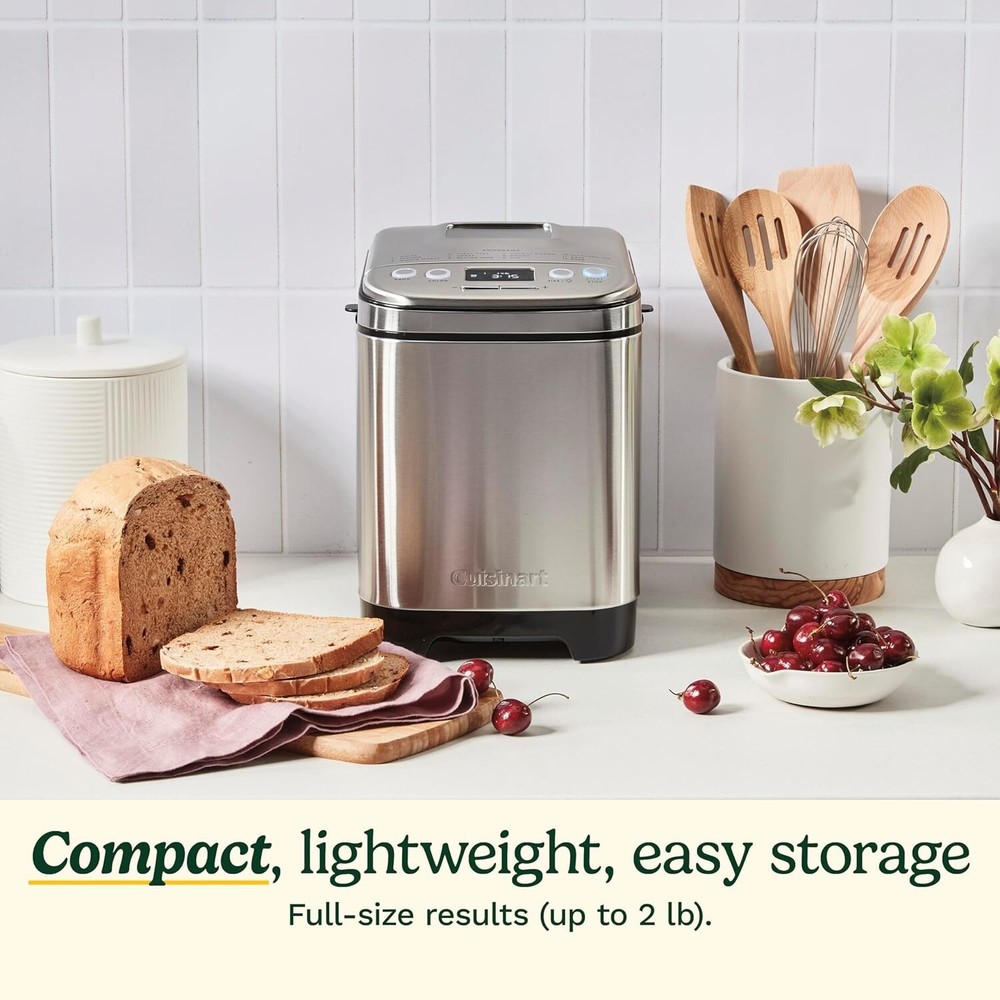 Cuisinart Automatic Bread Maker Stainless Steel Programmable Up To 2lb Loaf